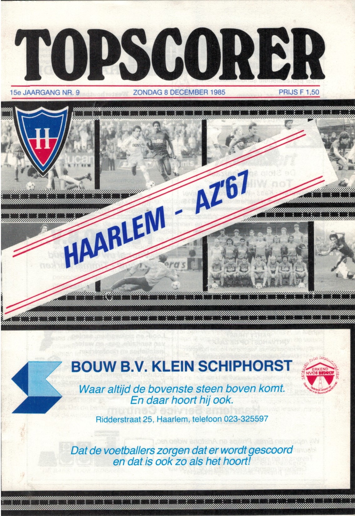 AZ Programma 8-dec-1985 Haarlem uit